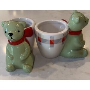 Lot‎ Of 2 Cath Kidston London Teddy Bear Egg Cup-New!